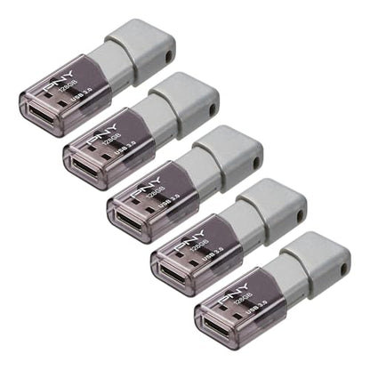 PNY 128GB Turbo Attaché 3 USB 3.0 Flash Drive – Grey, Model P-FD128X5TBOP-MP, Read Speed 100MB/s