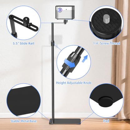 suptek Projector Mount PR001FP Floor Mount Adjustable 11 Pounds Black Alloy Steel