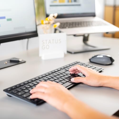 CHERRY DW 9500 Slim Wireless Keyboard and Mouse Set Bluetooth 2.4GHz Ergonomic Rechargeable QWERTY Black