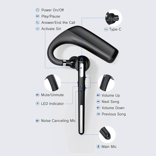 Kelazola G6 Wireless Headset Bluetooth 5.0, In-Ear Earpiece with Integrated Microphone