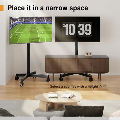 Hemudu 23-60 Inch TV Stand HW01B-001 Floor Mount with Swivel Movement and Height Adjustment