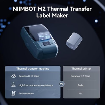 NIIMBOT M2 2 Inch Thermal Transfer Label Printer 300 DPI Monochrome Portable Device