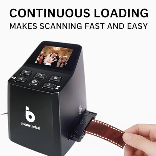 BEONE GLOBAL Film Scanner MINI 16 Megapixels USB 3.98"D x 3.62"W x 4.72"H