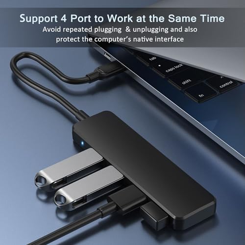 VIENON 4-Port USB 3.0 Hub Usb-001 Fast Data Transfer 5 Gbps Compatible with Laptops Desktops