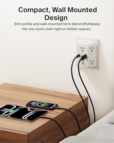 Belkin 6-Outlets 125 Volts SRA008p6tt 15 Amps Surge Protector with USB Ports