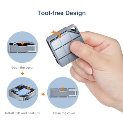 MAIWO M.2 NVMe SATA SSD Enclosure, 2TB, USB 3.2 Gen 2, Aluminum, Compact Design, Tool-Free Installation