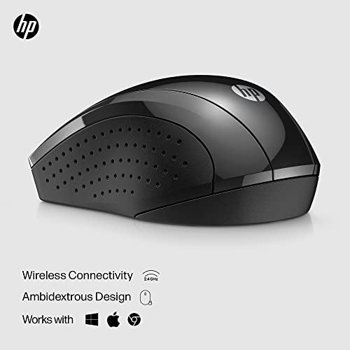 HP X3000 G3 Wireless Mouse - Black, 2.4GHz USB Receiver, 1600 DPI, 15-Month Battery Life