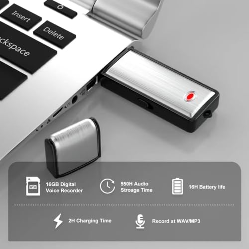HAKSDOWO 32GB H5 USB Digital Voice Recorder Mono Noise Cancellation