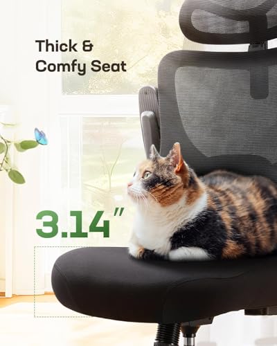 Marsail Office Chair RM-MSOC10B Adjustable Mesh Back with Armrests and Headrest