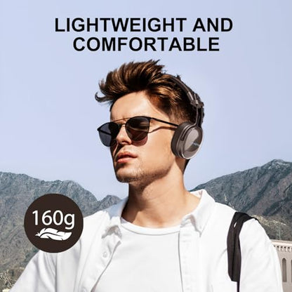 FIO MOTUS FM30-darkbrown Wireless Bluetooth On-Ear Headphones with Active Noise Cancellation and Hi-Res Sound