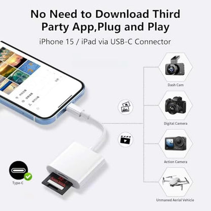 MaxRenard Dual-Slot SD Card Reader USB Type-C MicroSD Adapter