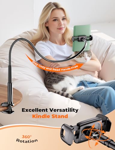 Mumay 39.4" ANJ-133 Adjustable eReader Stand - Flexible Gooseneck Clamp Mount for Devices up to 8.6 inches