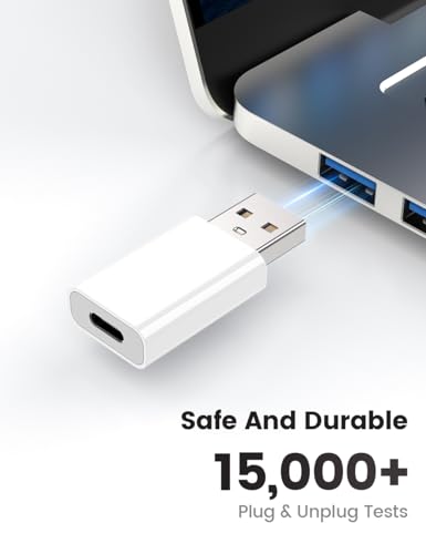 MOSWAG USB Type C Adapter 5Gbps 3A 15W White USB to USB C Adapter
