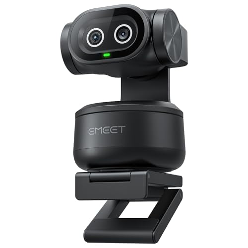 EMEET PIXY Dual-Camera AI-Powered PTZ Webcam 4K, 310° Pan, 180° Tilt, 3-Mic Array, 1/2.55'' Sony Sensor