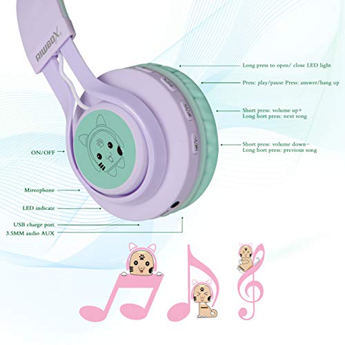 Riwbox CT-7S Wireless Headphones 40mm Speaker Bluetooth 5.3 Cat Ear Design On-Ear