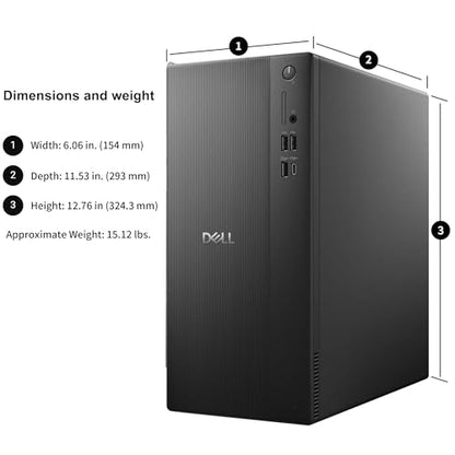 Dell ECT1250 Tower Desktop, Intel Core Ultra 5, 16GB DDR5 RAM, 512GB PCIe SSD, Windows 11 Pro