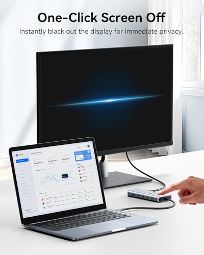MOKiN 13-in-1 USB C Docking Station 2 HDMI 100W PD Aluminum Grey