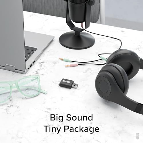 Plugable USB Audio Adapter USB-AUDIO Audio Output Stereo Compatible with Windows 11, 10, 8.x, 7, Vista, XP, macOS, Linux, Raspberry Pi OS