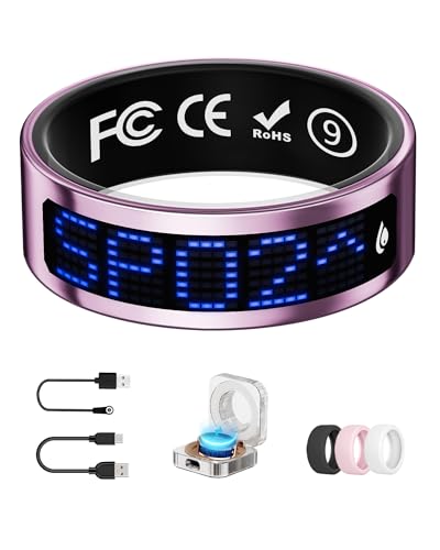 UniJethro Smart Ring 200mAh Lithium Polymer Heart Rate Monitor, Bluetooth Connectivity, Waterproof Fitness Tracker