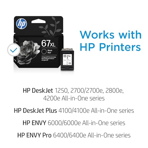 HP 67XL Black Ink Cartridge | High Yield | 240 Pages | Compatible with Select HP Printers