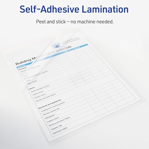 Avery 9" x 12" Clear Laminating Sheets 760 Count Self-Adhesive Laminating Supplies