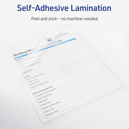 Avery 9" x 12" Clear Laminating Sheets 760 Count Self-Adhesive Laminating Supplies