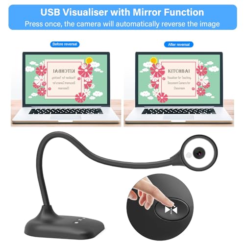 Kitchbai 3" PA-800 1944P Document Camera, Webcam, USB Visualizer