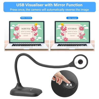 Kitchbai 3" PA-800 1944P Document Camera, Webcam, USB Visualizer