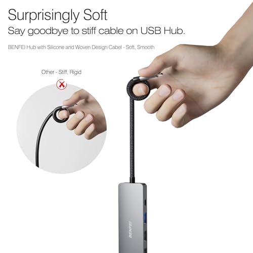 BENFEI USB Type-C Hub 5-in-1 Model BNF-USBC-0360G Aluminum USB Hub