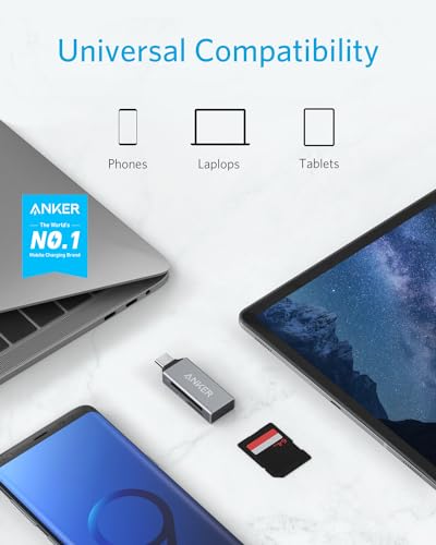 Anker 1.65" x 0.67" x 0.37" 2-in-1 Card Reader USB Type C