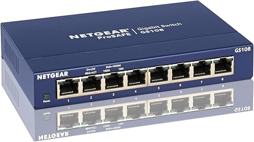 NETGEAR 8-Port Gigabit Ethernet Unmanaged Switch GS108 1 Layer Voltage 12 Volts