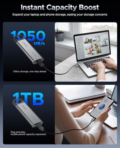 ORICO 1TB External Solid State Drive, USB 3.0, Up to 1050MB/s, Portable Design, C10 Model.