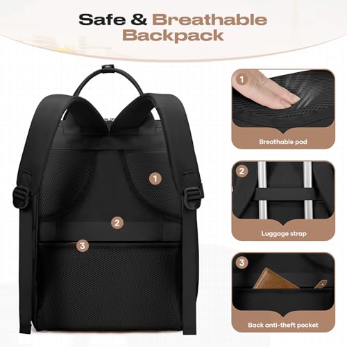 Maelstrom Laptop Backpack with Insulated Lunch Box, MSBLP10, Black, 25 Liters, Polyester, Anti-Theft Features