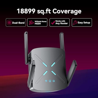Fixcore 6.38 x 4.61 x 3.03 inches WiFi Extender AX2400 Dual-Band Repeater