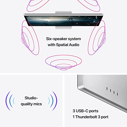 Apple 6.61 x 13.89 x 18.82 inches MYJK3LL/A 5K Display with Ultra Wide Camera and Mic Array