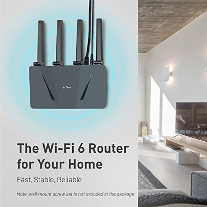 GL.iNet GL-AX1800 WiFi 6 Dual Band Router | 1.8 Gbps Data Rate | 5 Ethernet Ports | Supports 120 Devices