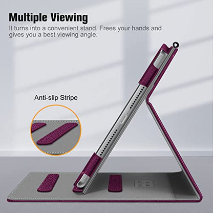 FINTIE Case for iPad 10.2 Inch (Model: EPAK045US) - Purple - Hard Enclosure - Multi-Angle Viewing - Adjustable Stand - Auto Sleep/Wake - Card Slots