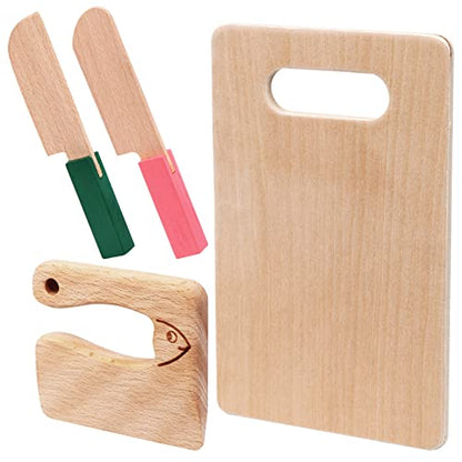 VAIPI 4 Pcs Wooden Kids Knives Set for Safe Cooking