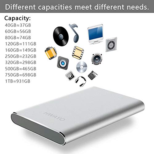 HWAYO 1TB Portable External Hard Drive HWHD3.1-4COL730 USB 3.0/3.1 Connectivity