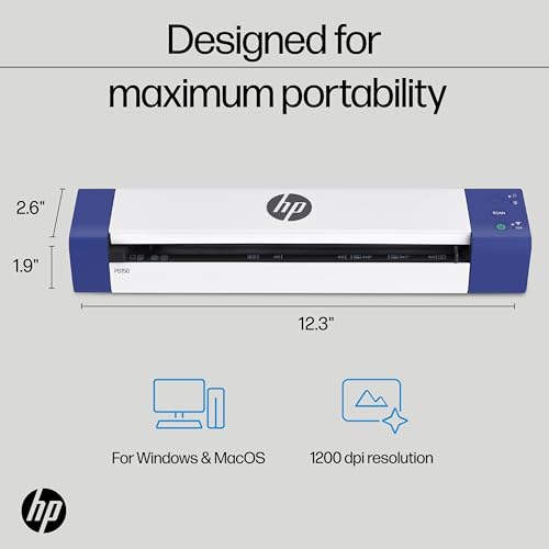 HP PS150 Portable Document Scanner 300 dpi Document USB Wireless
