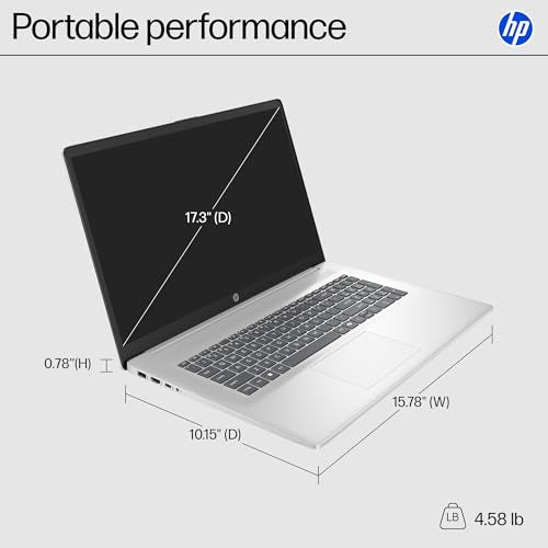 HP 17.3" Laptop, AMD Ryzen 5 7430U, 20GB RAM, 512GB SSD, 1920x1080, Wi-Fi 6, Bluetooth 5.4