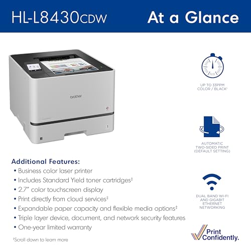 Brother HL-L8430CDW 2400x600 DPI Color Laser Printer