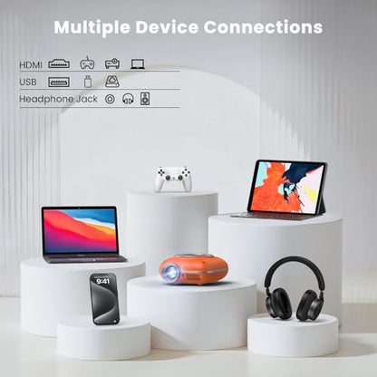 HOMPOW Mini Projector 1280 x 720 Resolution Portable CRT Projector
