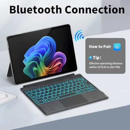 Sooguard Surface Pro Keyboard 11/10/9/8/X Bluetooth Backlit Keyboard with Multi-Touch Trackpad