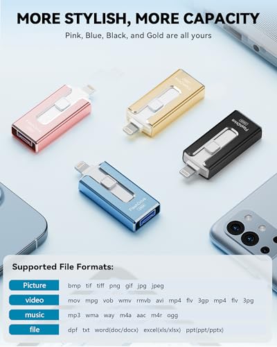 SUDEHO 256GB USB Flash Drive SUD2518 Lightning USB Type A USB Type C