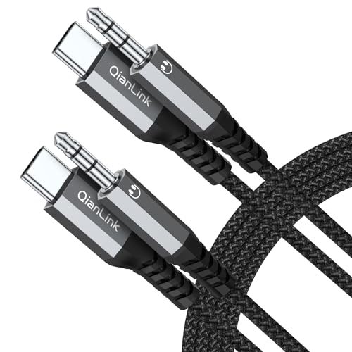 QianLink 3.3ft QL-C332PACK USB Type C to 3.5mm Auxiliary Audio Cable Male Male