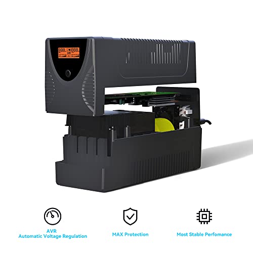 SKE SMART KEY ENERGY 850VA/480W UPS Uninterruptible Power Supply, 120V, 2.18A, 6 Outlets, Metal Tower Form Factor