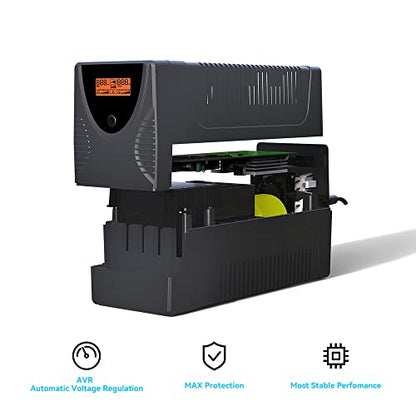 SKE SMART KEY ENERGY 850VA/480W UPS Uninterruptible Power Supply, 120V, 2.18A, 6 Outlets, Metal Tower Form Factor