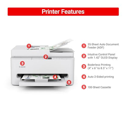 Canon PIXMA TR7120 White 4800 x 1200 Inkjet Printer Compact Design