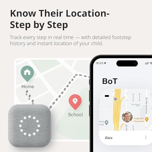 BoT Talk® GPS Tracker for Kids Model B0DDDYWFKL 2-Way Voice Messaging Cellular Real-time Tracking 1.97x1.97x0.83 inches Plastic